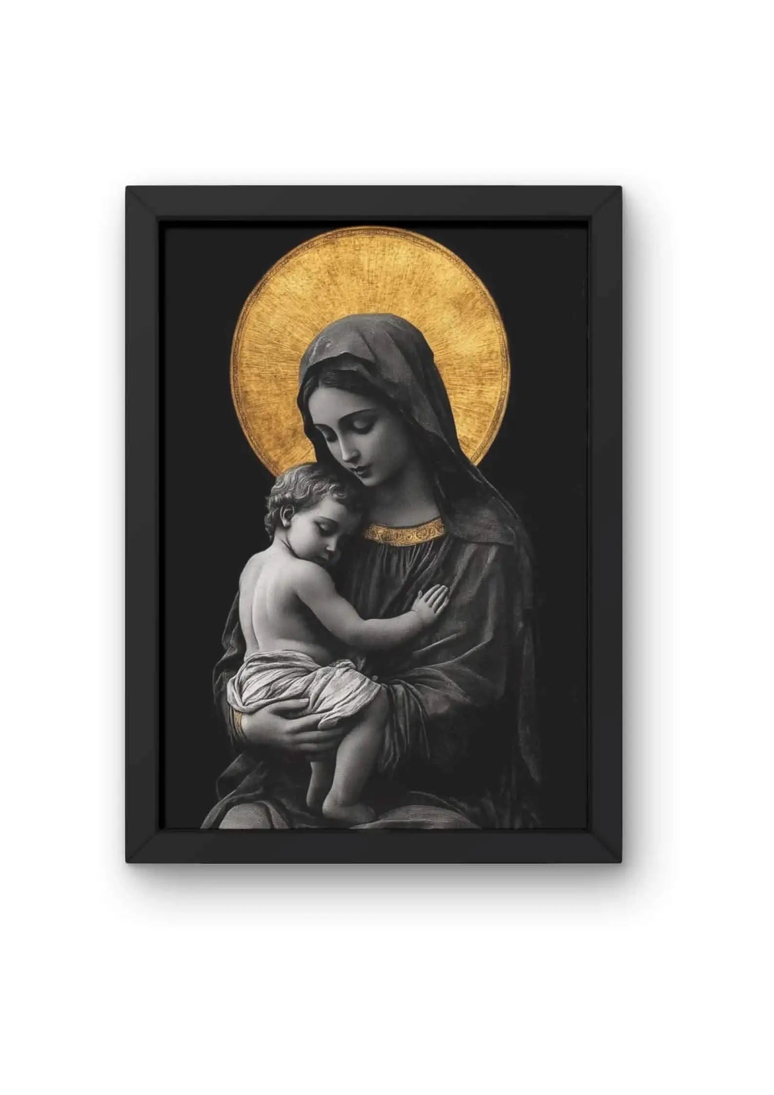 Madonna and Child with Golden Halo Poster CLADURE