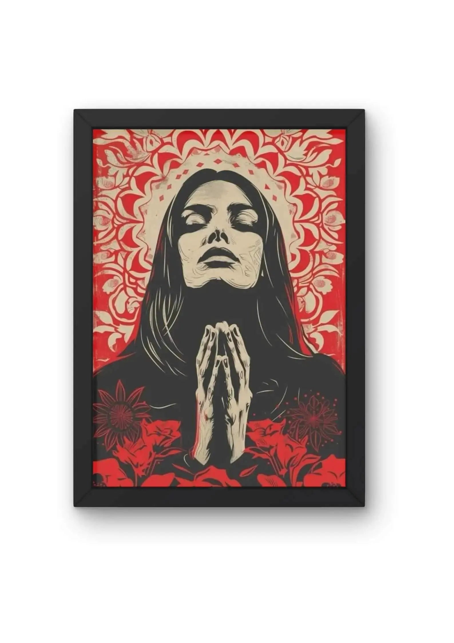 Modern Devotion in Red Girl Poster CLADURE