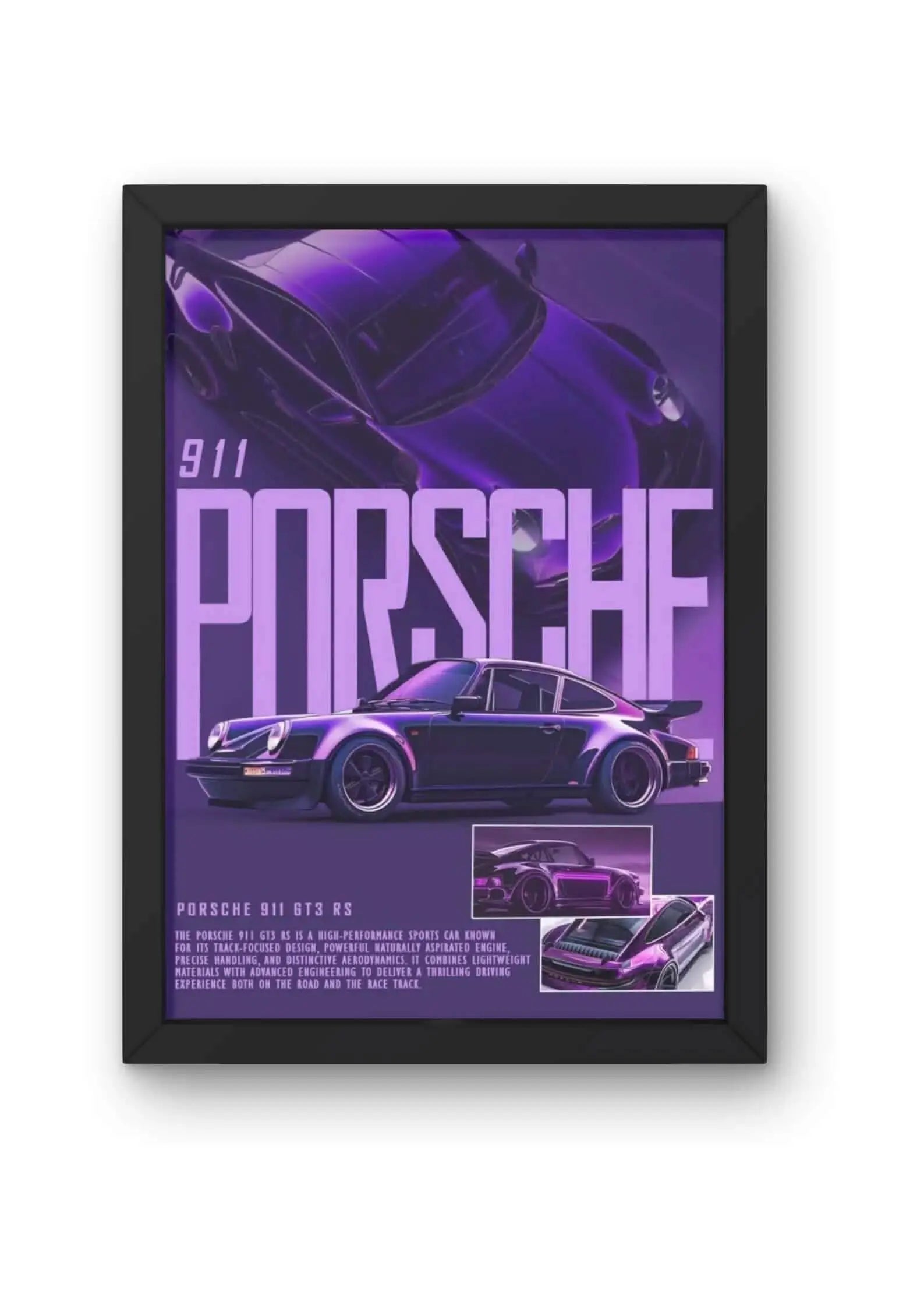 Porsche 911 GT3 RS: Purple Reign Car Poster CLADURE