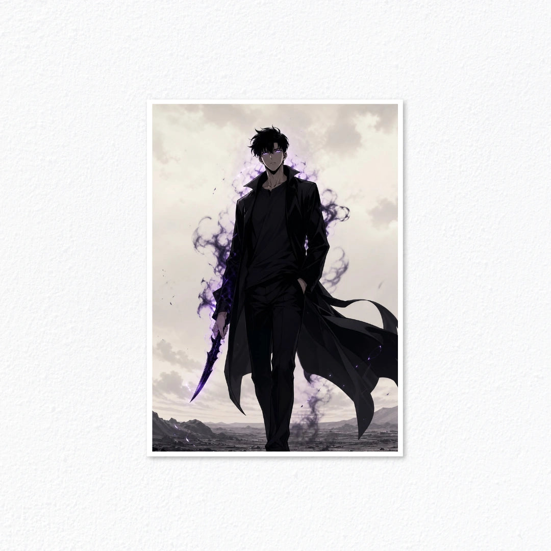 Sung Jin-Woo Shadow Monarch Dagger Art Poster Cladure
