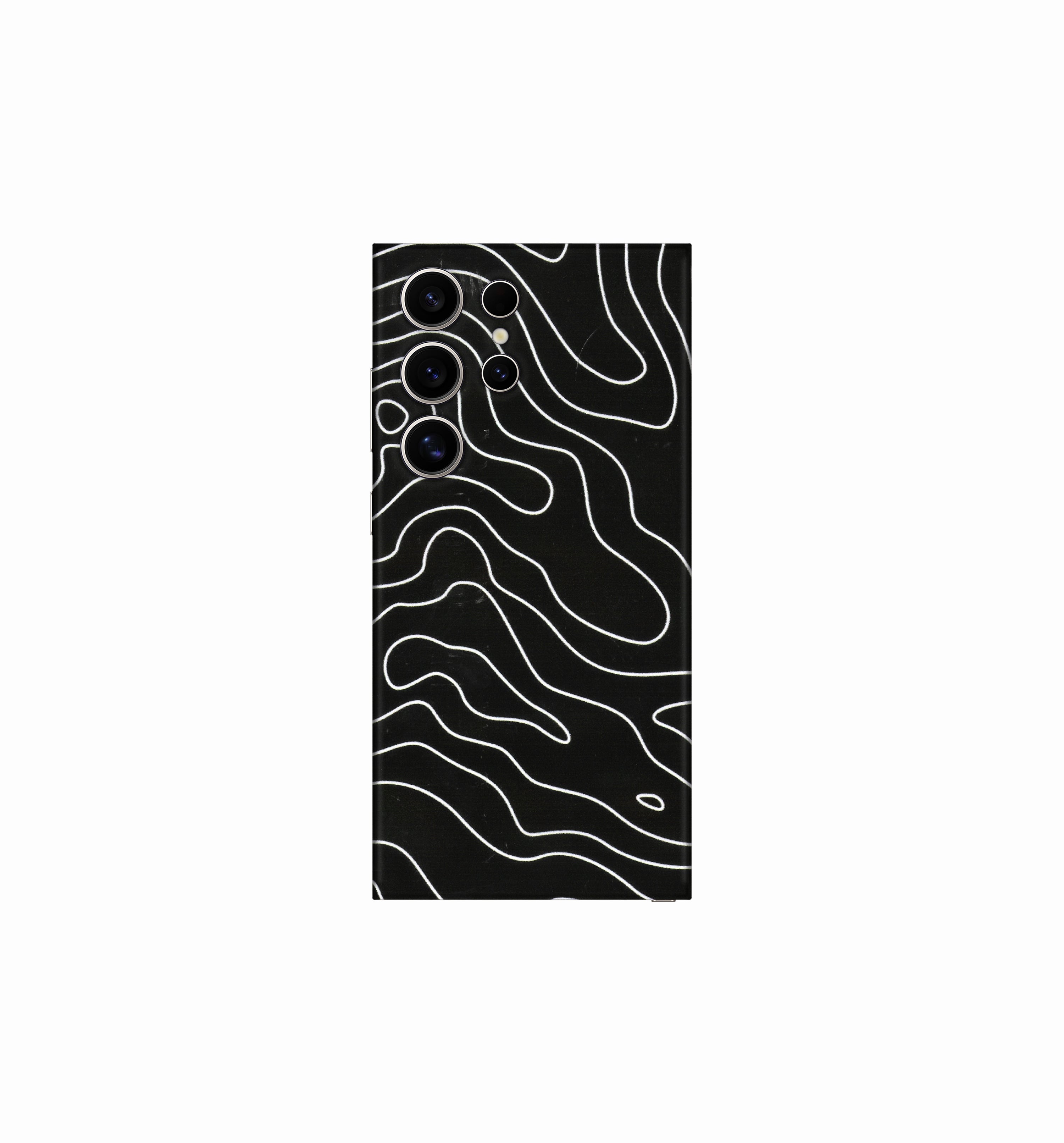 Black Topography Phone Skin – Premium Minimal Topographic Skin CLADURE Phone Skin