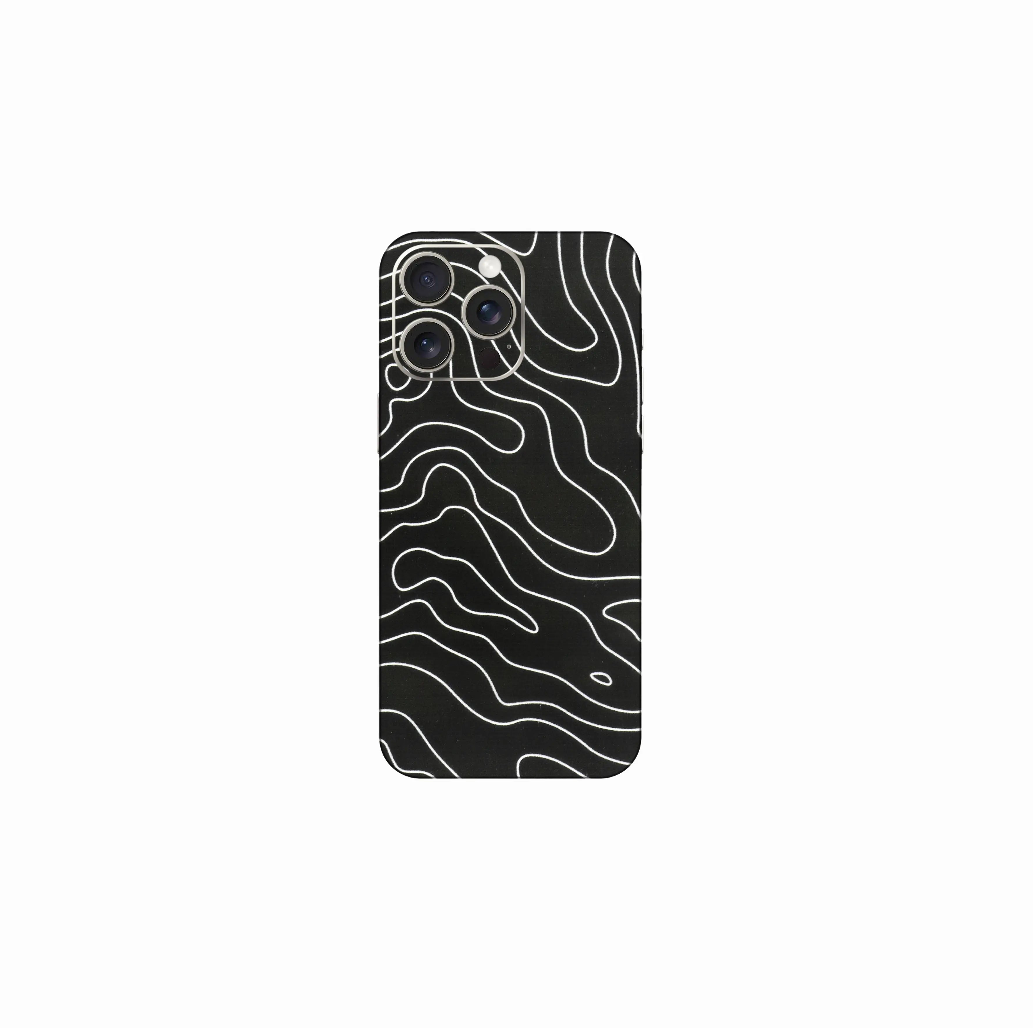 Black Topography Phone Skin – Premium Minimal Topographic Skin CLADURE Phone Skin